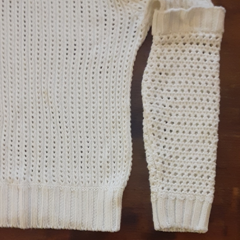 Women's Cream Open-Knit Sweater brand AKNVAS - Picture 9 of 11
